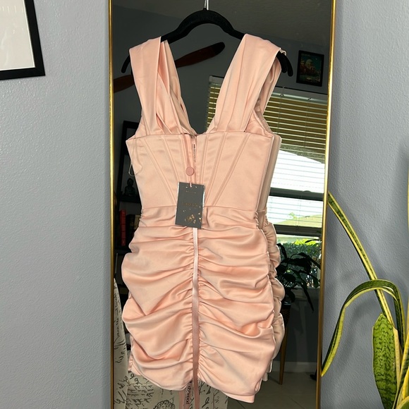 House of CB ‘Coraline’ Blush Satin Corset Dress NWT - Picture 11 of 12
